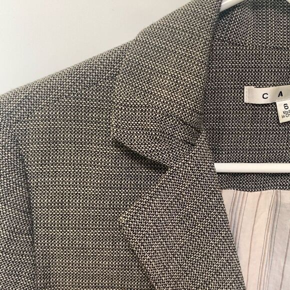 Cabi Women's Plaid Notch Lapel Single Breasted Blazer Jacket Black Tan Size 6 - Picture 7 of 10